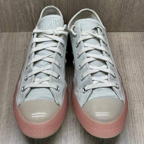 Converse Shoes M8 W10 Chuck Taylor All Star Low Sneakers Leather Beige 166446C - Picture 5 of 12